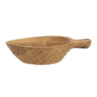 9.1x5.9x2.8' Teak Wood Decorative Bowl with Handle Natural…