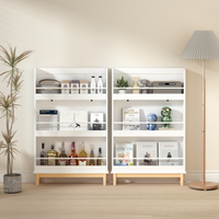 Modern White Wall-Mounted Kids Bookshelf with Natural Wood…