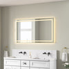 55' x 30' LED Bathroom Mirror with Front and Backlight, Wall Mounted Vanity Mirror with Aluminum Frame, Anti-Fog, Memory, 3 Colors, Stepless Dimmable