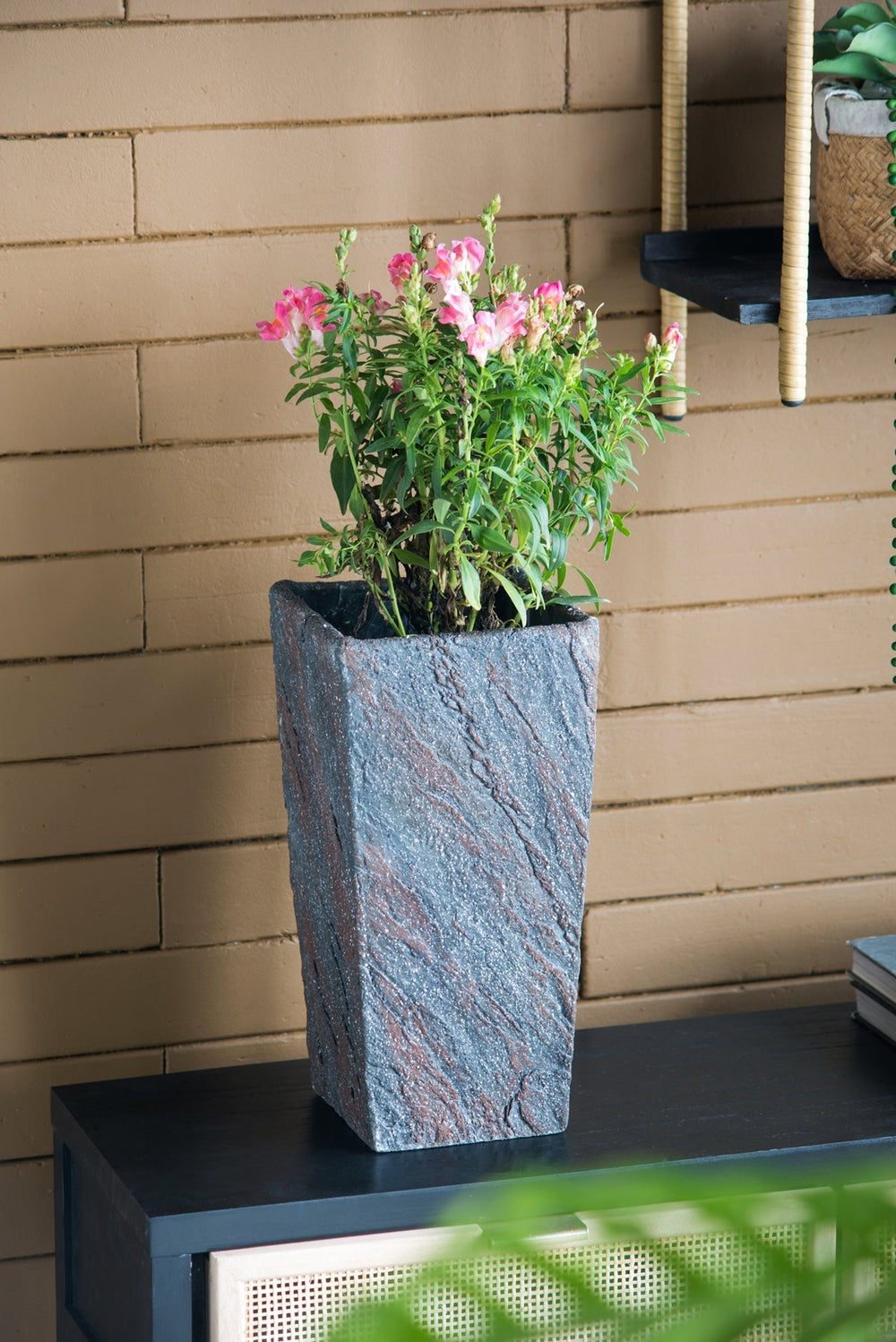 7.5x7.5x15' Cement Planter Small, Indoor Outdoor Garden Fun…