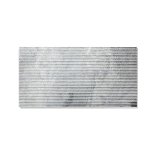 12*24 Carrara Marble, Gray Marble, Natural Marble, For Wall, OL Textured Finished, 3D Fluted Marble, Natural Stone, 1 Box 4 pcs