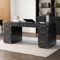 70' Extra-Large Classic and Traditional Executive Desk with…
