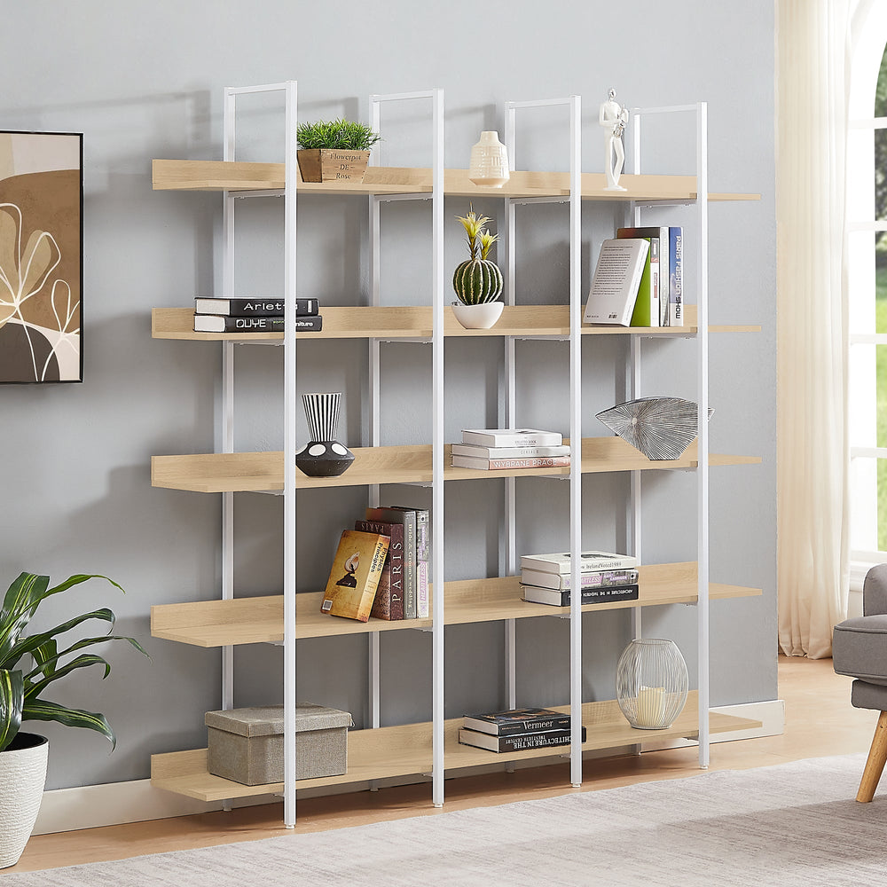 5 Tier Bookcase Home Office Open Bookshelf, Vintage Industr…