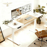 55"×24" White&Oak Electric Standing Desk Height Adjustable…