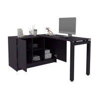 Wenge Desk with Two Open Storage Shelf