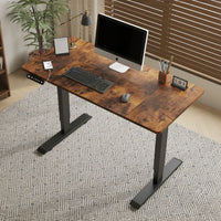55"×24" Rustic Brown Electric Standing Desk Height Adjustab…