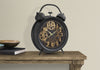 Clocks, 12' Round, Gear Mechanism, Table Clock, Brown, Transitional