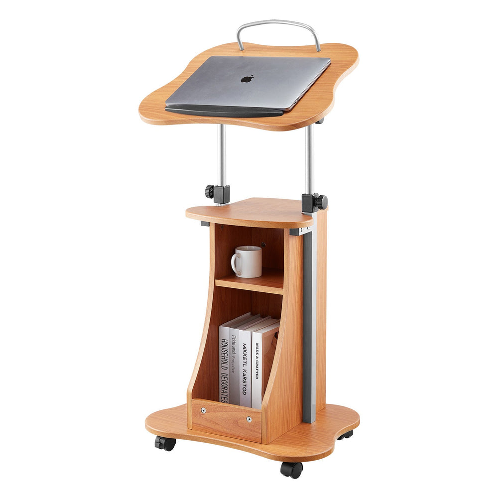 Wooden Lectern Podium – Locking Wheels