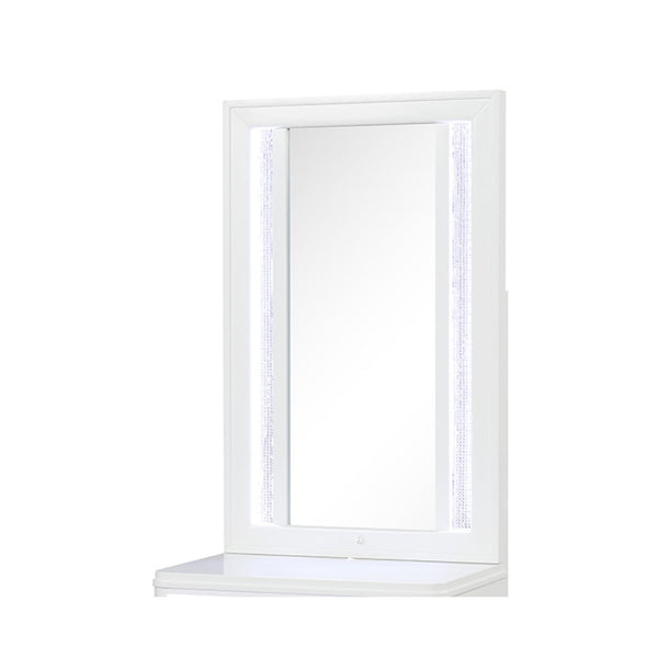 Abigale Modern Style Mirror for Nightstand Top made with wood frame and LED in White(Only Mirror TOP)
