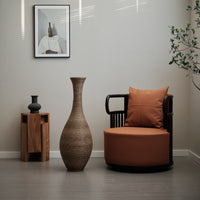 39-inch Tall Artificial Rattan Floor Vase in Elegant Beige…