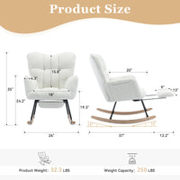 067-Teddy Fabric Leisure Rocking Chair With Adjustable Foot…