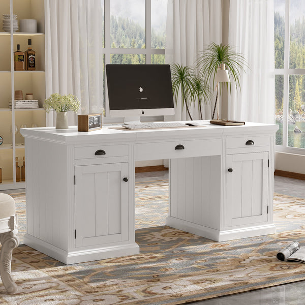 67" Modern Executive Desk,Computer Desk with 2 Wooden Doors…