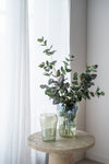 Green Glass Vases with Face Motifs – Set of 2