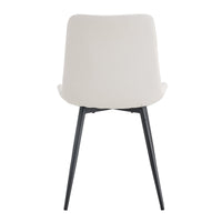 White artificial leather backrest cushion dining chair, bla…