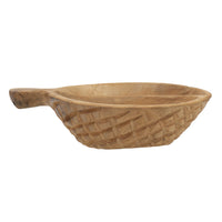 9.1x5.9x2.8' Teak Wood Decorative Bowl with Handle Natural…