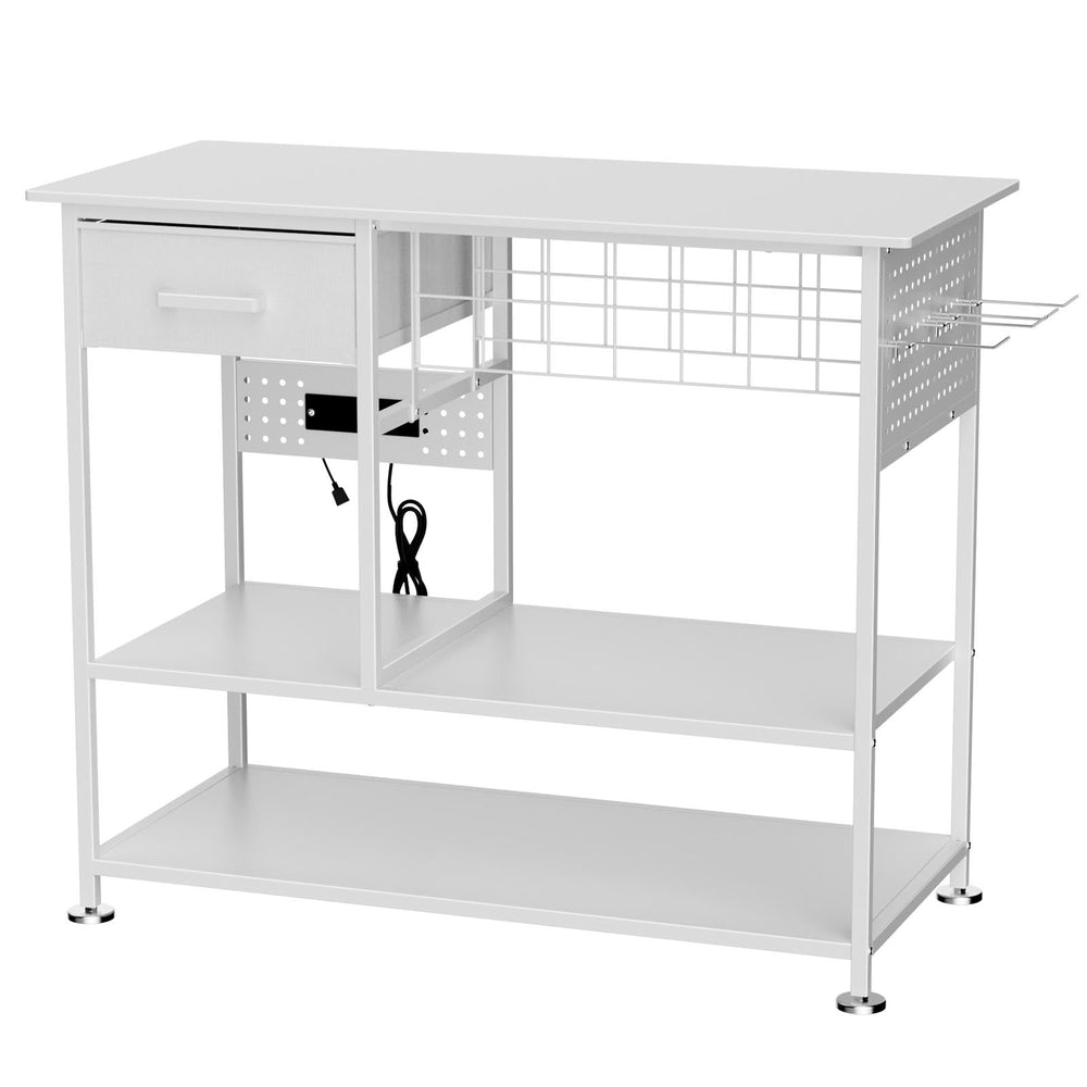 Large Heat Press Table with Charging Station, Movable Metal…