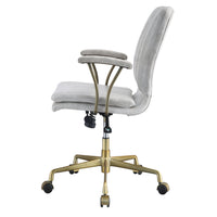 Vintage White and Chrome Swivel Office Chair