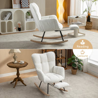 067-Teddy Fabric Leisure Rocking Chair With Adjustable Foot…
