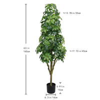 5.2FT Realistic Faux Tree with Lifelike Foliage in Green, D…