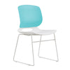 Ergonomic Stacking Chairs – Set of 4, White & Blue