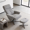 Chenille Swivel Recliner with Ottoman