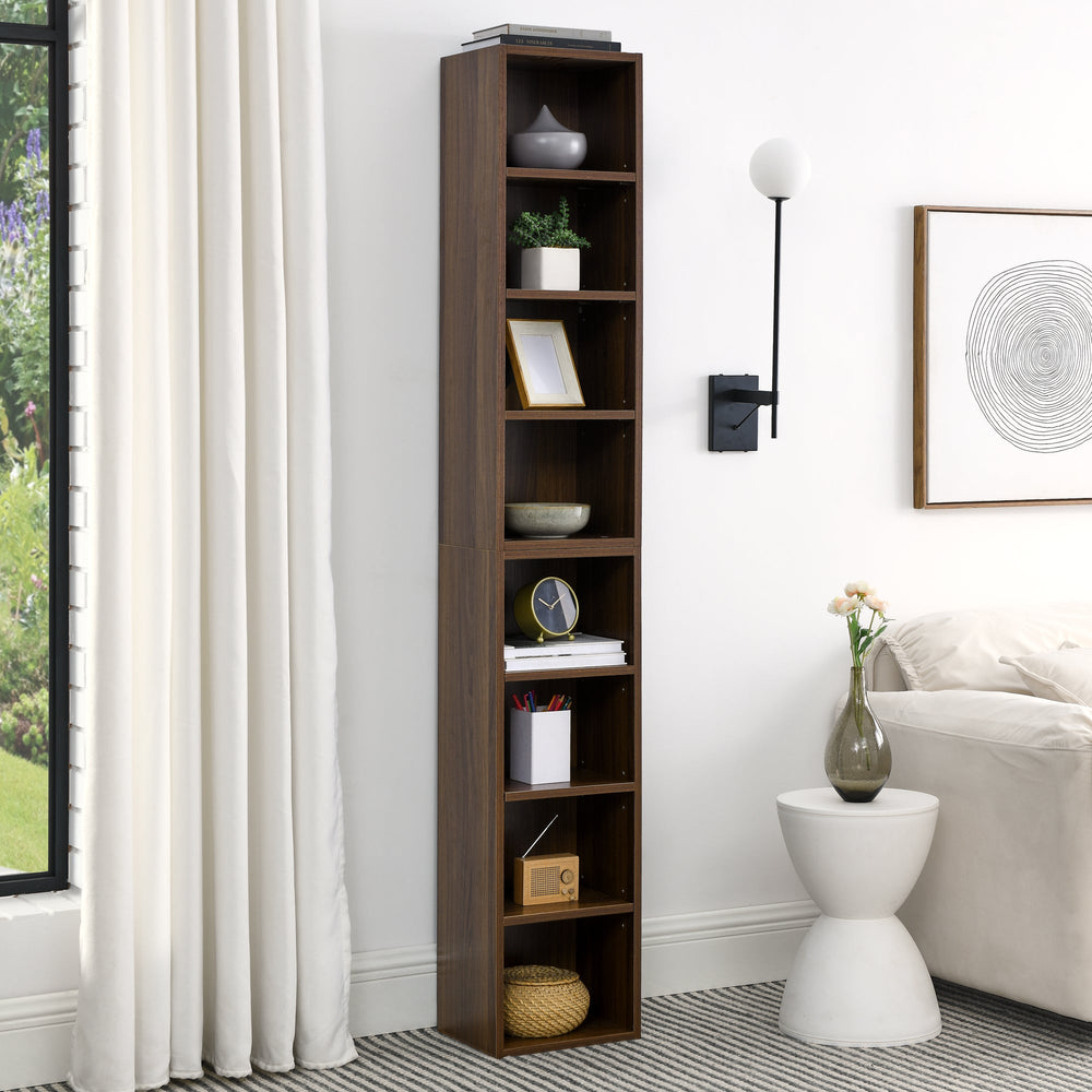 8-Tier Media Tower Rack, CD DVD Slim Storage Cabinet with A…
