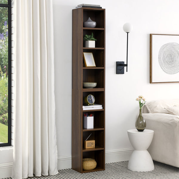 8-Tier Media Tower Rack, CD DVD Slim Storage Cabinet with A…