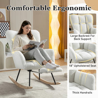 067-Teddy Fabric Leisure Rocking Chair With Adjustable Foot…