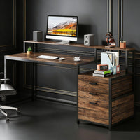 Computer Desk, Ergonomic Office Desk with Drawers & Monitor…