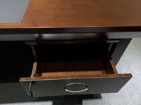 Heritage Hand-Painted Executive Desk — Solid Wood Antique R…