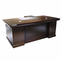 Heritage Hand-Painted Executive Desk — Solid Wood Antique R…