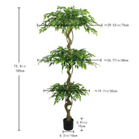 6FT Lifelike Artificial Ficus Tree with Black Pot for Home…
