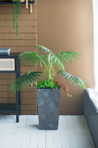 9.4x9.4x18.1' Cement Planter Large, Indoor Outdoor Garden F…