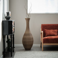 39-inch Tall Artificial Rattan Floor Vase in Elegant Beige…